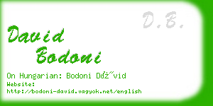 david bodoni business card